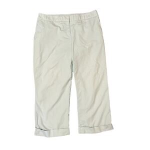 Apostrophe Womens Stretch Chino Pants Size 10 Cropped Pale Light Blue Cuffed Hem